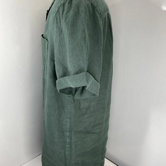Alex Mill Men’s Camp Shirt Size L Pine Grove Green Linen Button-Down - Picture 9 of 10